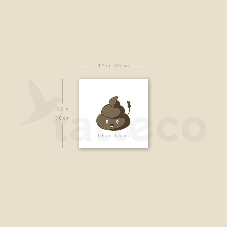 Poo Temporary Tattoo - Set of 3