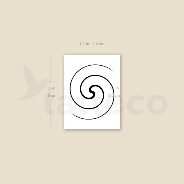 Fermat's Spiral Temporary Tattoo - Set of 3