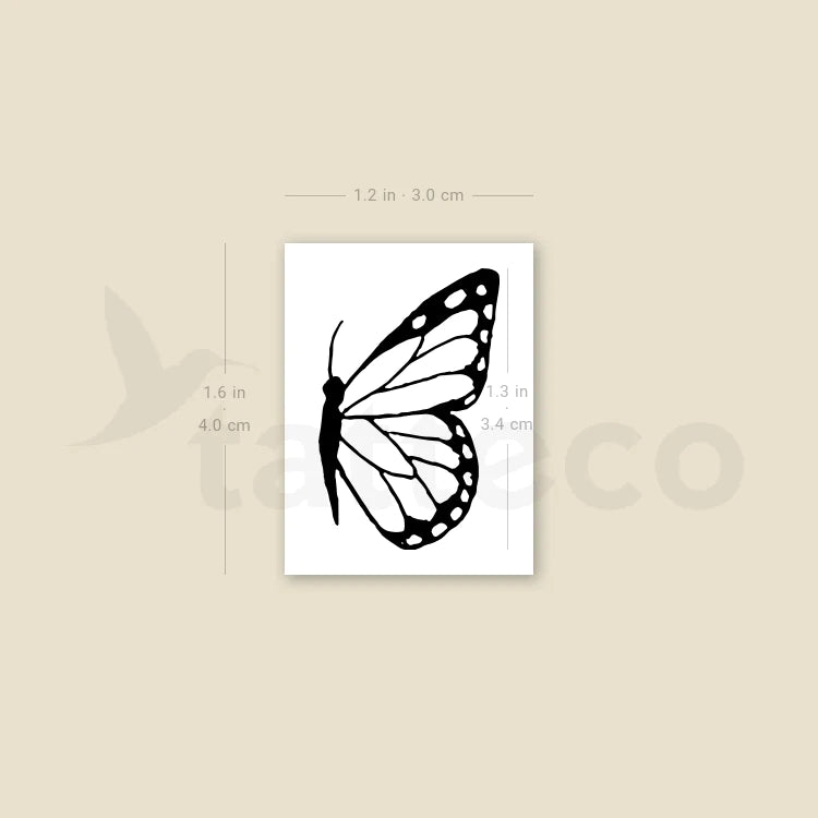 Tatuajes temporales de media mariposa a juego - Juego de 3 + 3