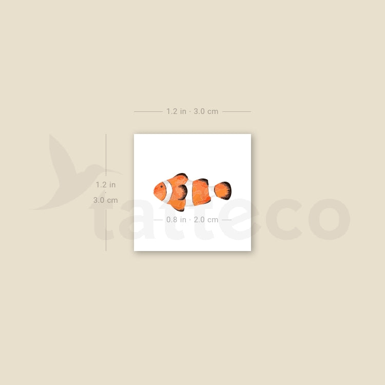 Clownfish Temporary Tattoo - Set of 3