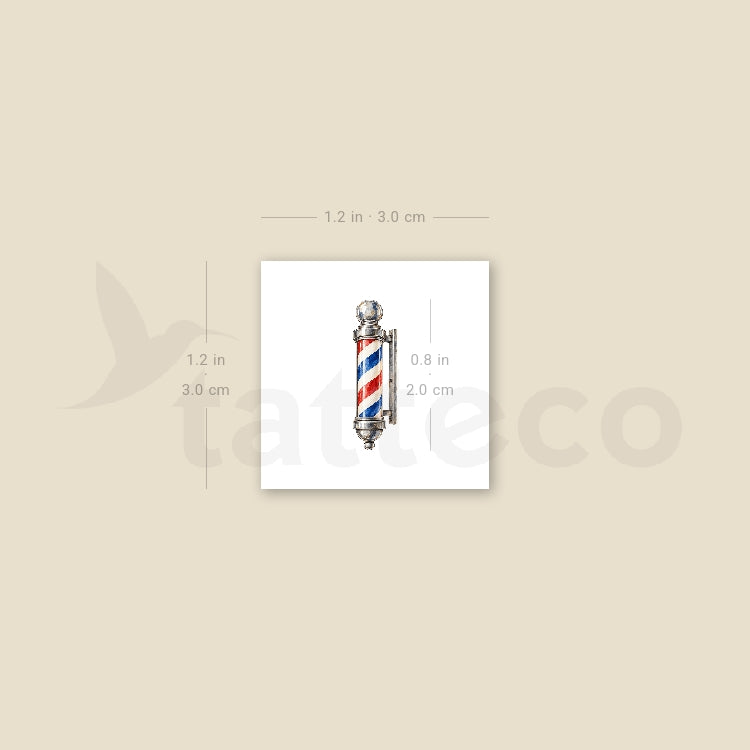 Barber Pole Temporary Tattoo - Set of 3