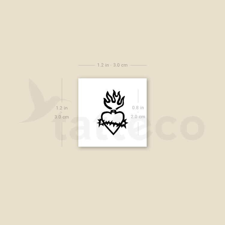 Little Sacred Heart Temporary Tattoo - Set of 3