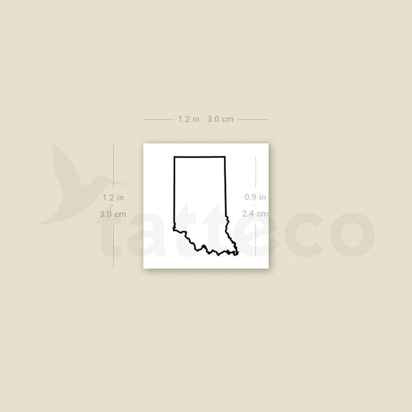 Indiana Map Outline Temporary Tattoo - Set of 3