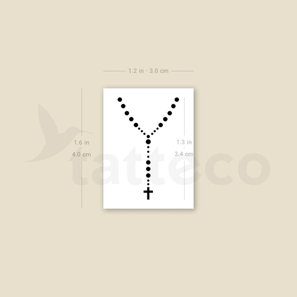 Rosary Temporary Tattoo - Set of 3