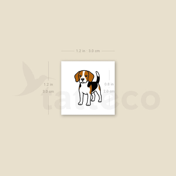 Beagle Temporary Tattoo - Set of 3