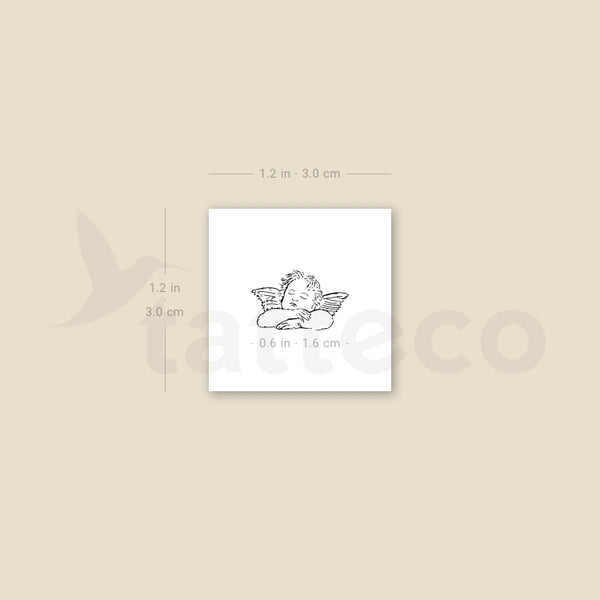Tiny Sleeping Cherub Temporary Tattoo - Set of 3