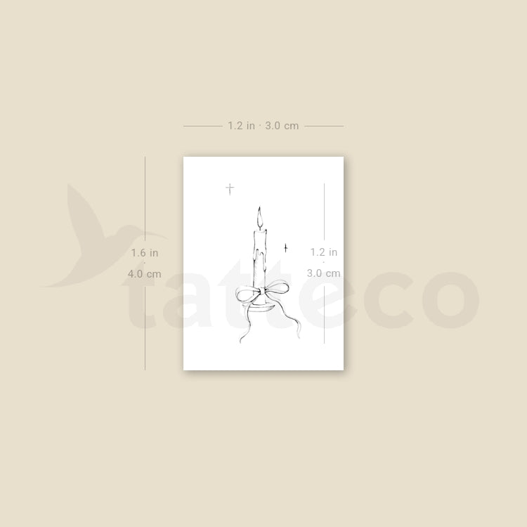Candle By Stefano Mazza Temporary Tattoo - Set of 3