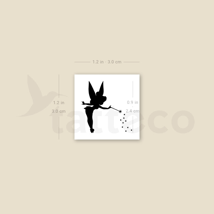 Tinker Bell Silhouette Temporary Tattoo - Set of 3