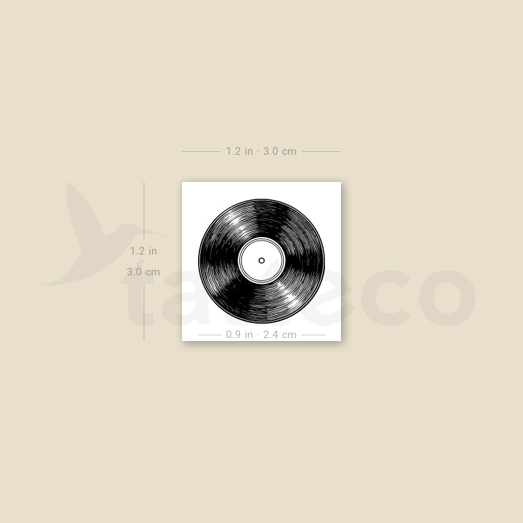 Vinyl Record Temporary Tattoo - Set of 3