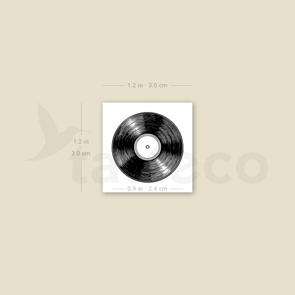 Vinyl Record Temporary Tattoo - Set of 3