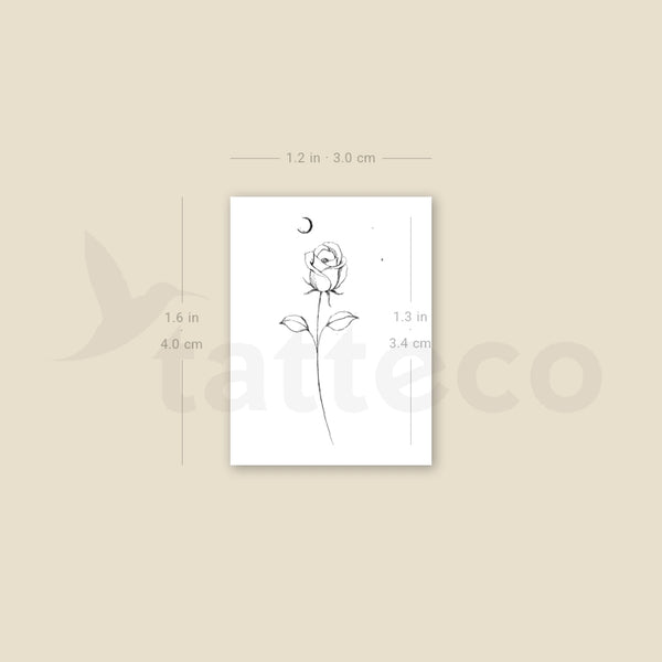 Moon Rose By Stefano Mazza Temporary Tattoo - Set of 3
