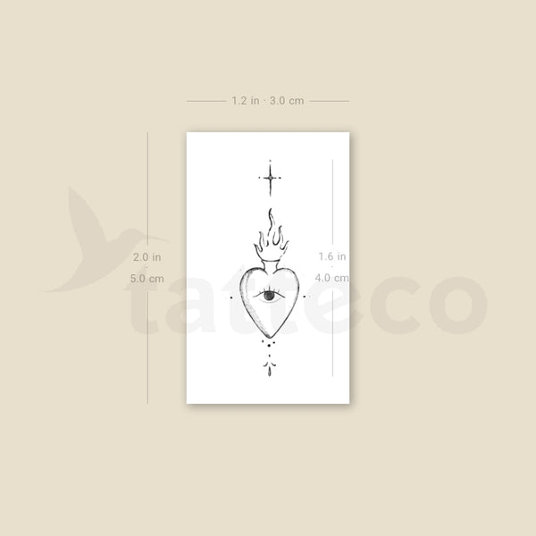Sacred Heart By Stefano Mazza Temporary Tattoo - Set of 3