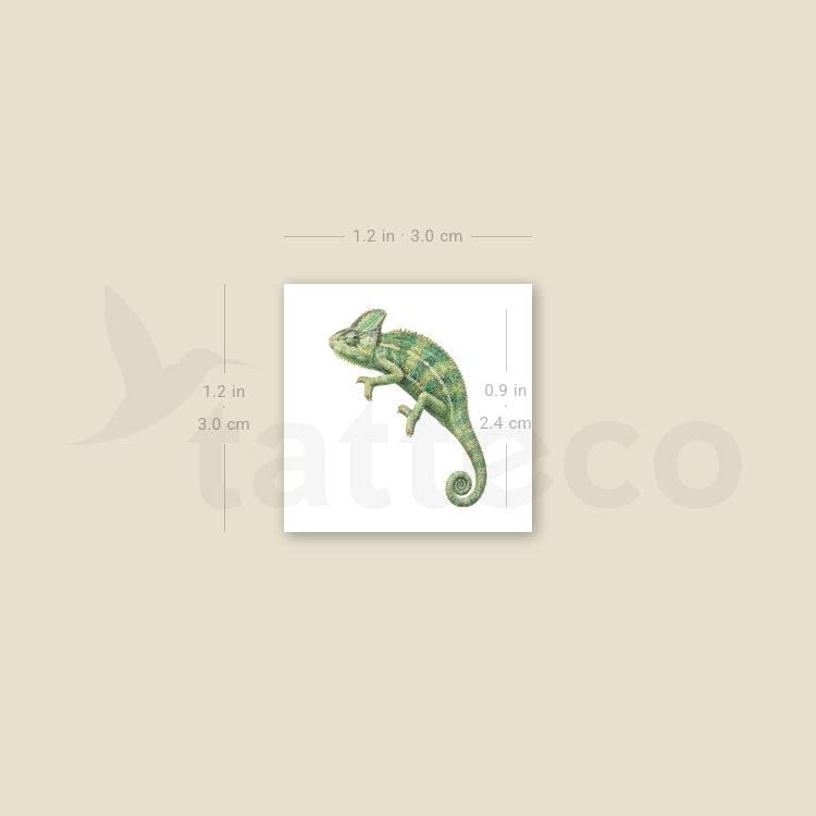 Watercolor Chameleon Temporary Tattoo - Set of 3