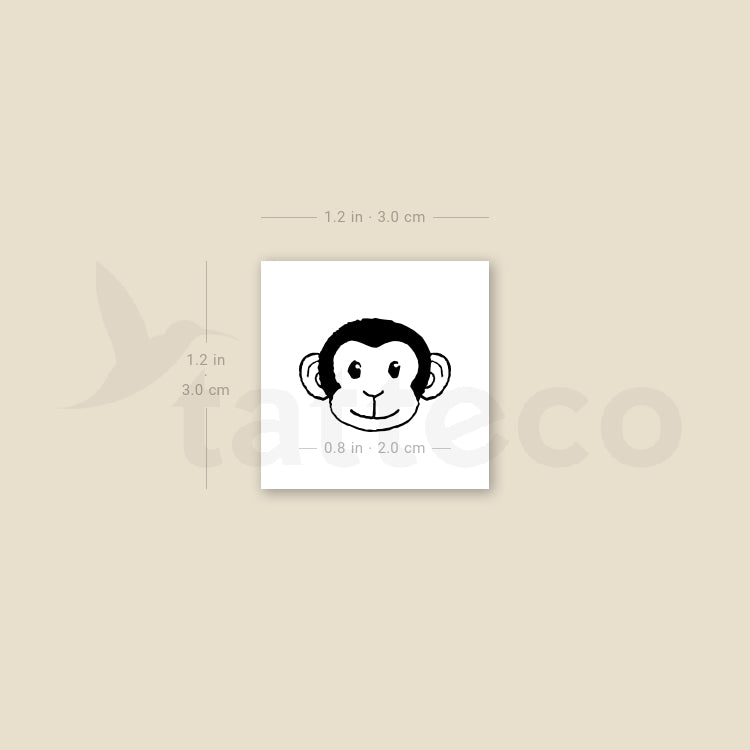 Monkey Face Temporary Tattoo - Set of 3