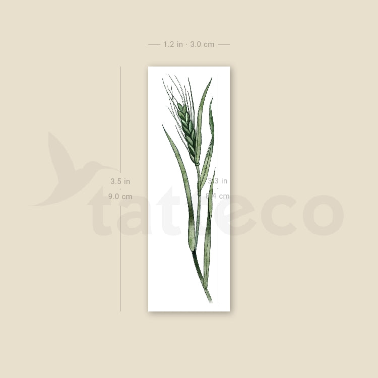 Green Wheat By Ann Lilya Temporary Tattoo - Set of 3