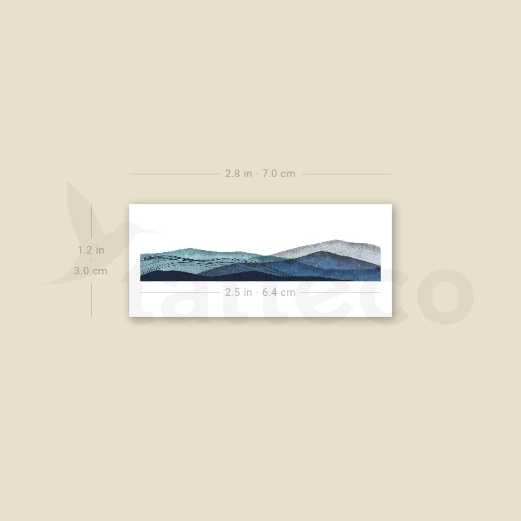 Mountain Range By Ann Lilya Temporary Tattoo - Set of 3