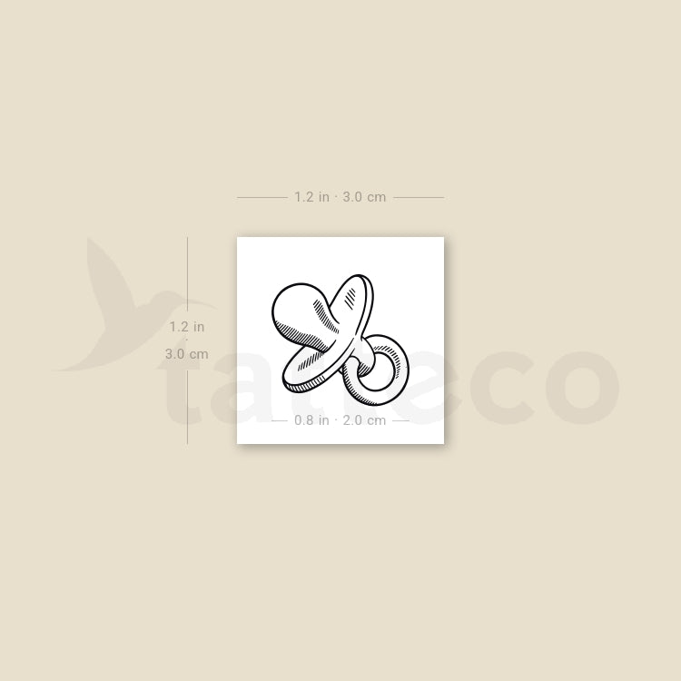 Baby Pacifier Temporary Tattoo - Set of 3