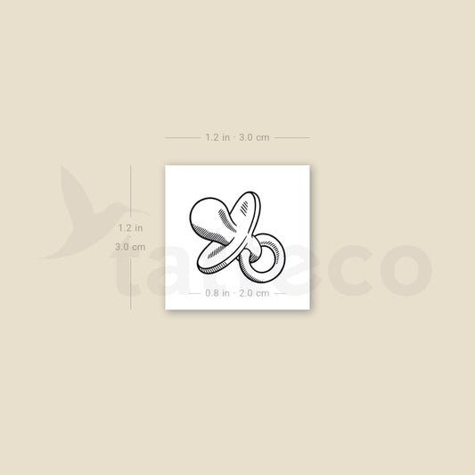 Baby Pacifier Temporary Tattoo - Set of 3