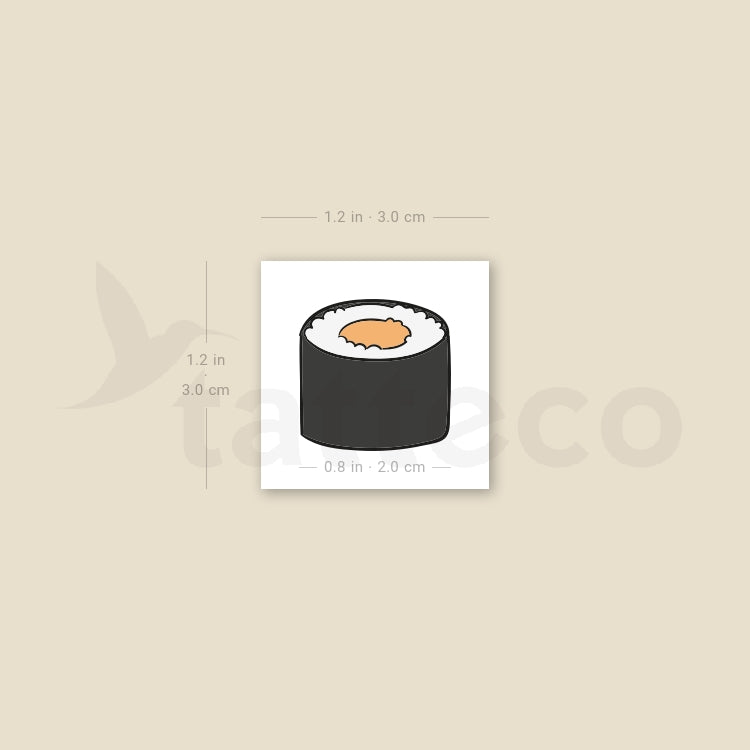 Salmon Maki Temporary Tattoo - Set of 3