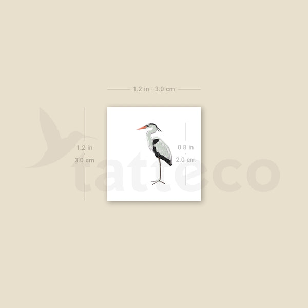 Heron Temporary Tattoo - Set of 3