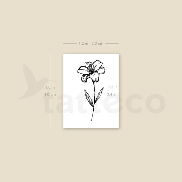 Lily Flower Temporary Tattoo - Set of 3