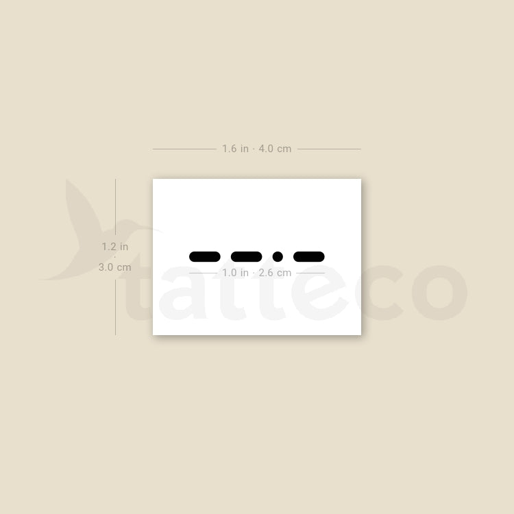 Morse Code Y Temporary Tattoo - Set of 3
