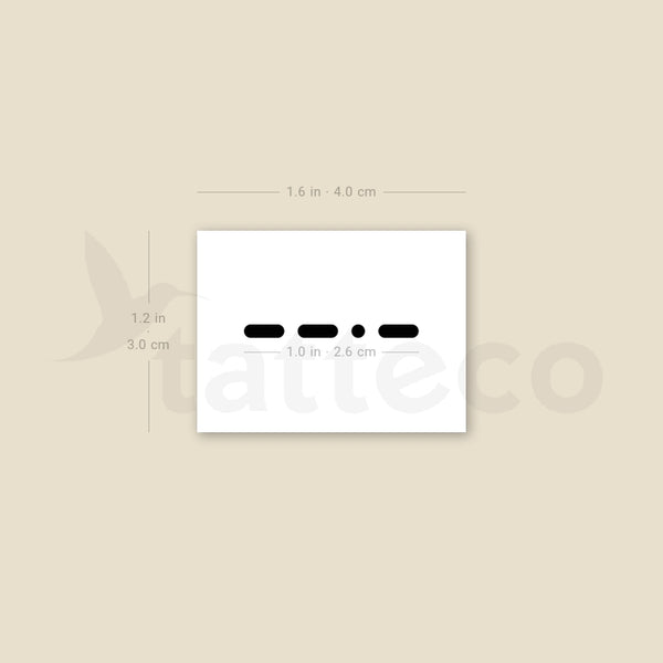 Morse Code Y Temporary Tattoo - Set of 3