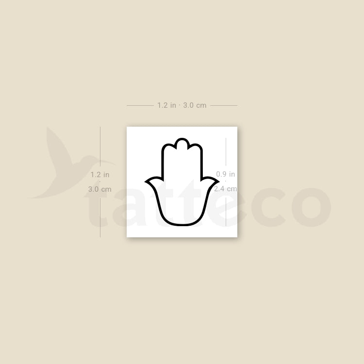 Hamsa Outline Temporary Tattoo - Set of 3