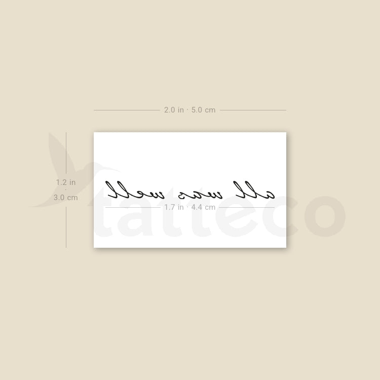 All Was Well Temporary Tattoo - Set of 3