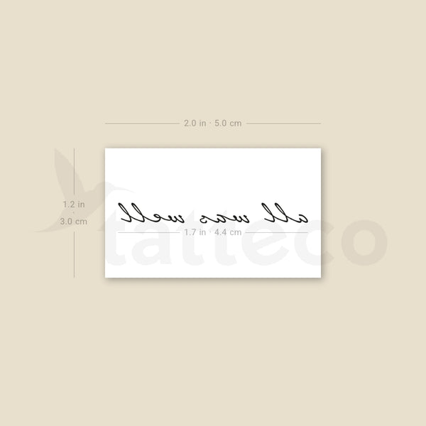 All Was Well Temporary Tattoo - Set of 3