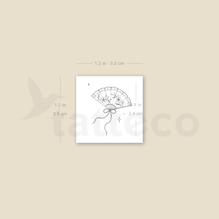 Little Hand Fan By Stefano Mazza Temporary Tattoo - Set of 3