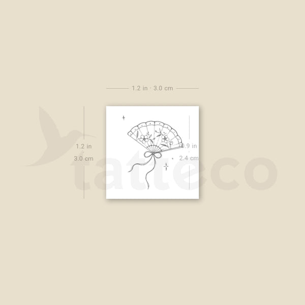 Little Hand Fan By Stefano Mazza Temporary Tattoo - Set of 3