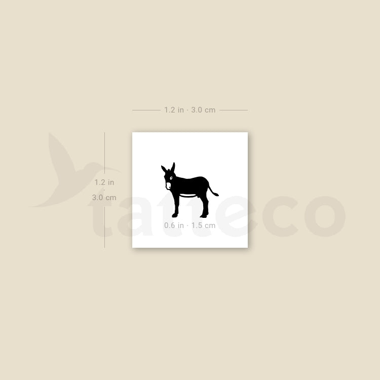 Small Donkey Temporary Tattoo - Set of 3