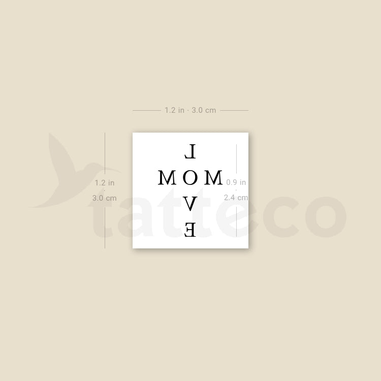 Love Mom Temporary Tattoo - Set of 3