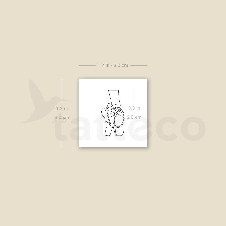 Pointe Shoes Temporary Tattoo - Set of 3