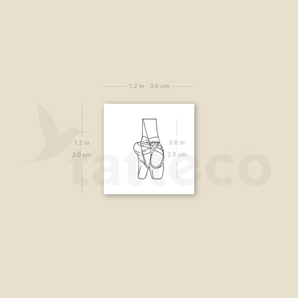 Pointe Shoes Temporary Tattoo - Set of 3