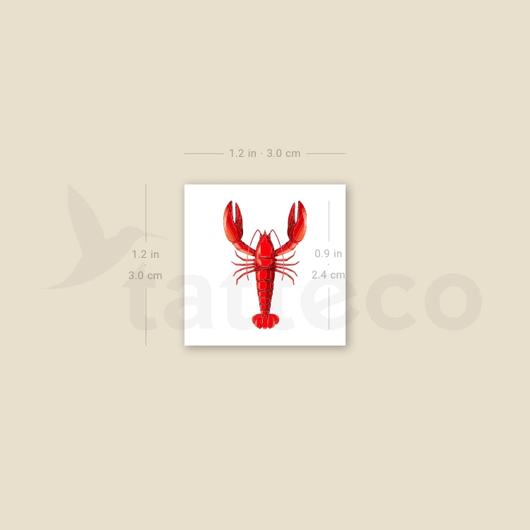 Red Lobster Temporary Tattoo - Set of 3