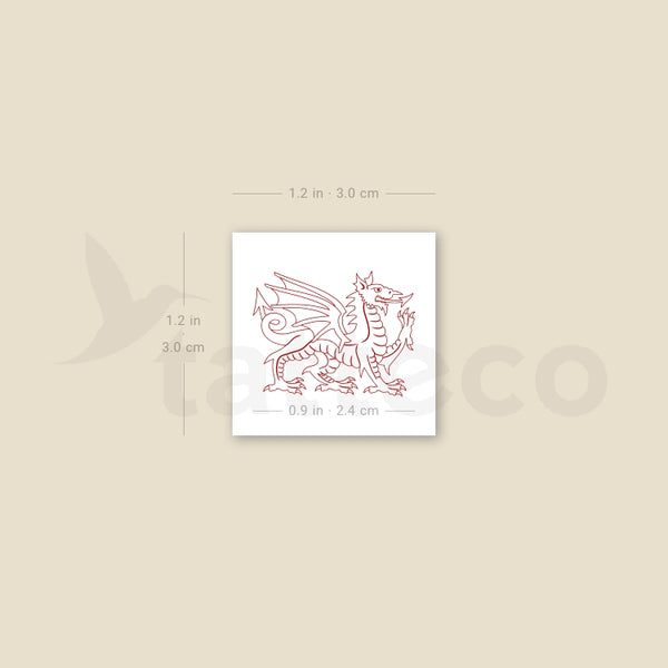 Welsh Dragon Temporary Tattoo - Set of 3