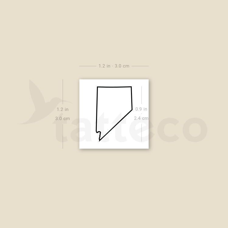 Nevada Map Outline Temporary Tattoo - Set of 3