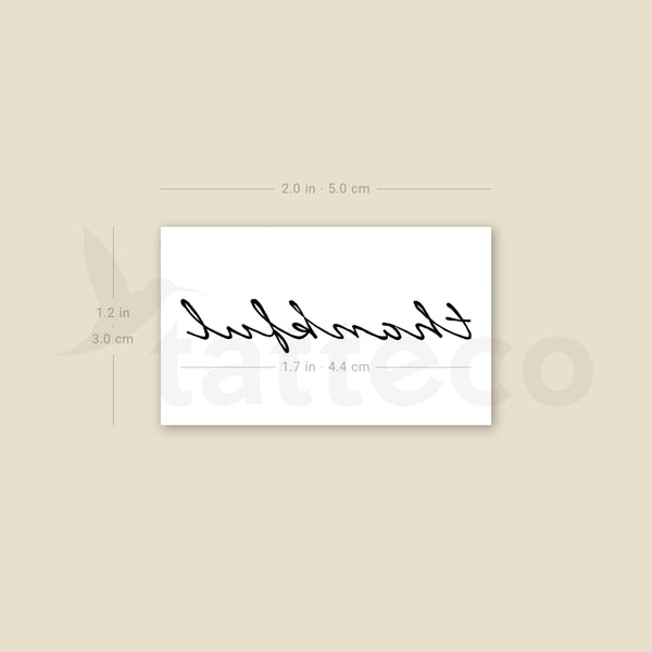 Thankful Temporary Tattoo - Set of 3