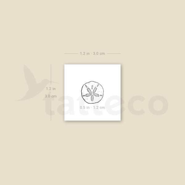 Tiny Sand Dollar Temporary Tattoo - Set of 3