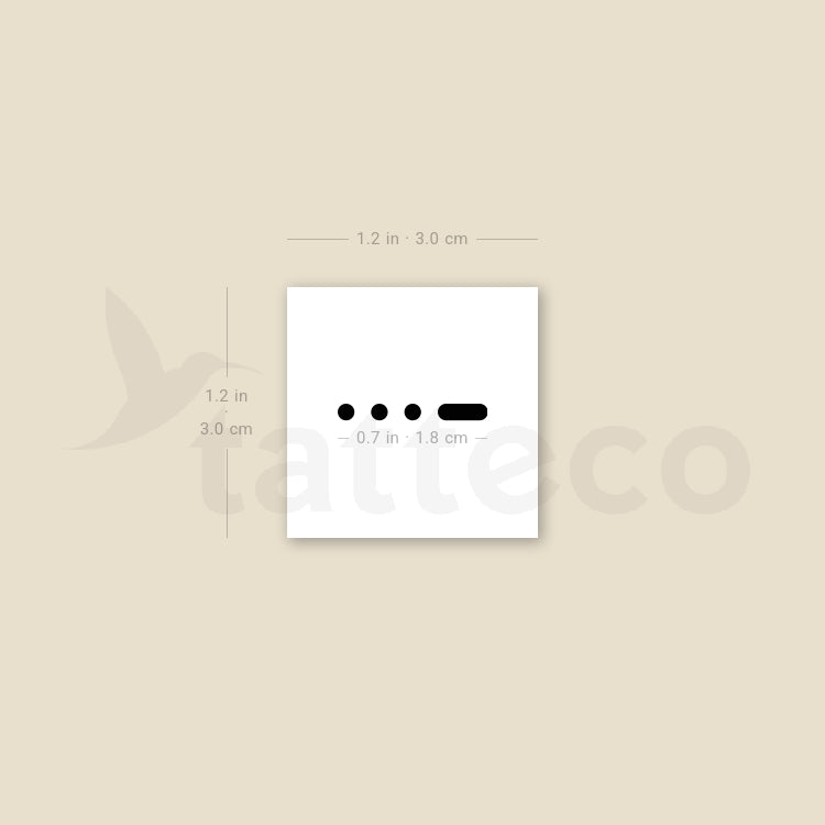 Morse Code B Temporary Tattoo - Set of 3