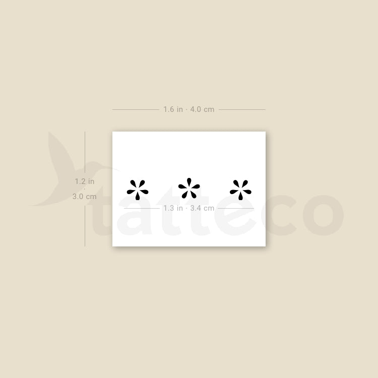 Minimalist Flower Ornament Temporary Tattoo - Set of 3