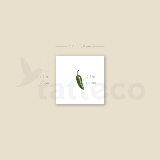 Little Jalapeño Temporary Tattoo - Set of 3