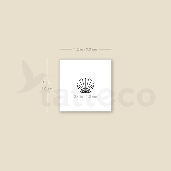 Tiny Scallop Shell Temporary Tattoo - Set of 3