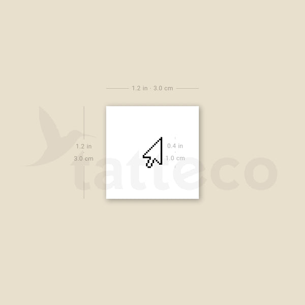 Pixelated Arrow Cursor Temporary Tattoo - Set of 3