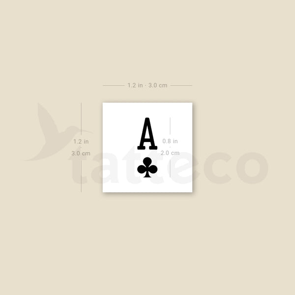 Ace Of Clubs Temporary Tattoo - Set of 3