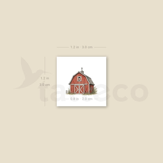 Barn Temporary Tattoo - Set of 3