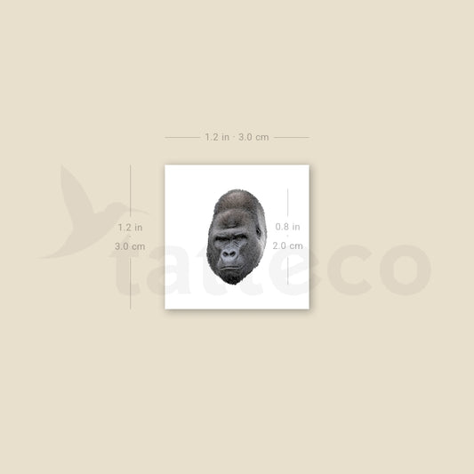 Gorilla Portrait Temporary Tattoo - Set of 3