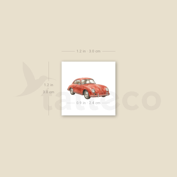 Porsche 356 Temporary Tattoo - Set of 3